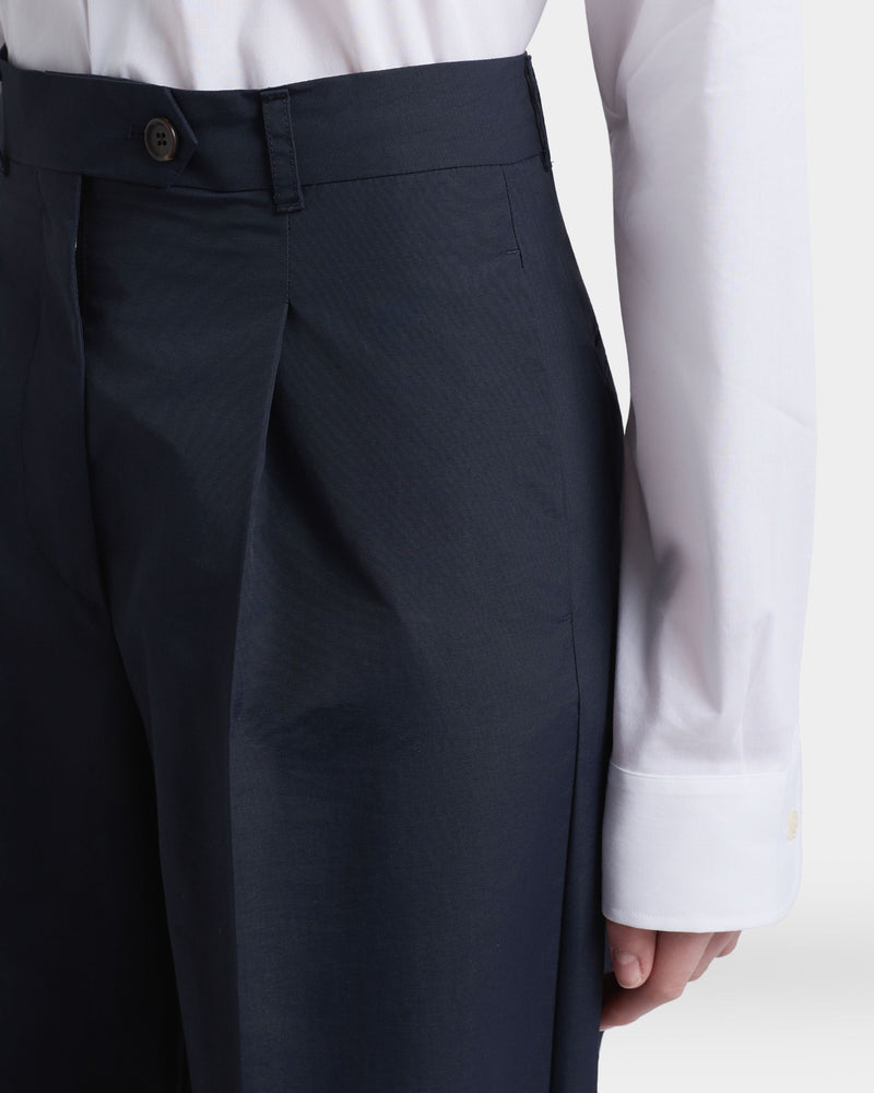 Trousers in Navy Blue Nylon