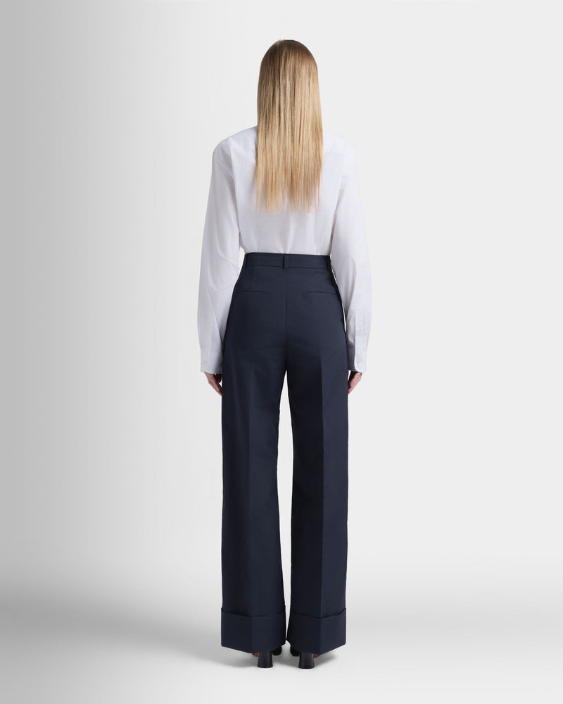 Trousers in Navy Blue Nylon