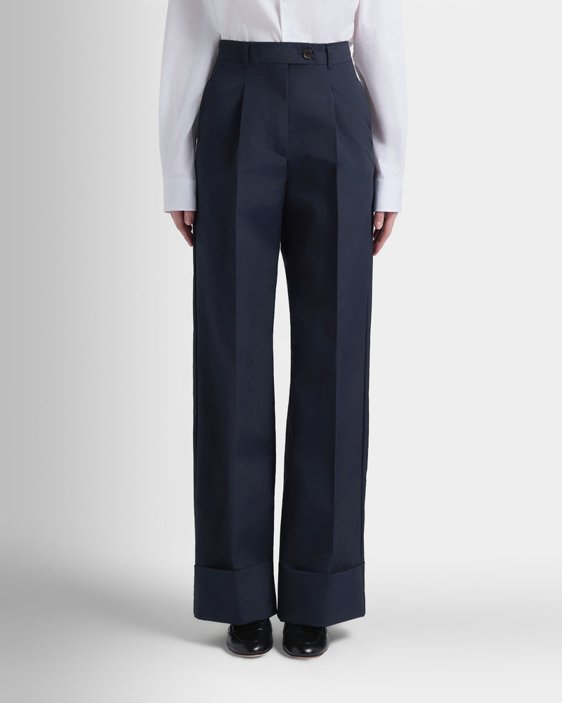 Trousers in Navy Blue Nylon