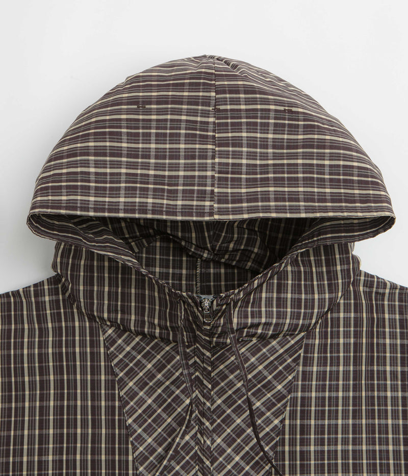 Umbro Checked Masked Anorak in Beige and Dark Brown