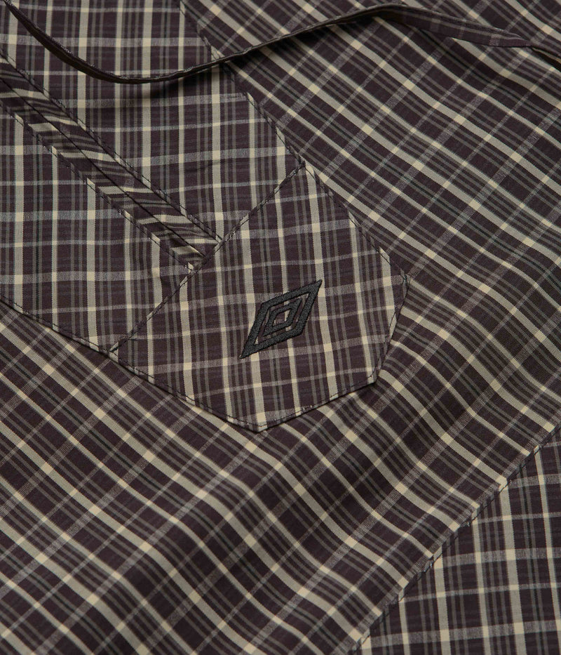 Umbro Checked Masked Anorak in Beige and Dark Brown
