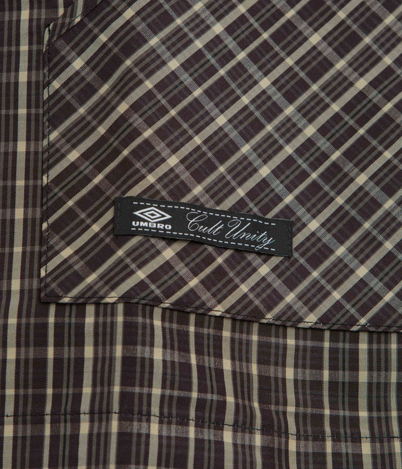 Umbro Checked Masked Anorak in Beige and Dark Brown