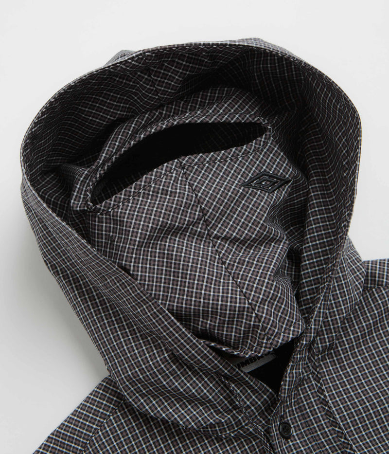 Umbro Gingham Masked Shirt Jacket in Coffee Brown and White Black