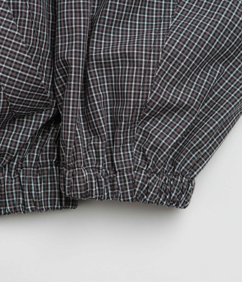 Umbro Gingham Masked Shirt Jacket in Coffee Brown and White Black