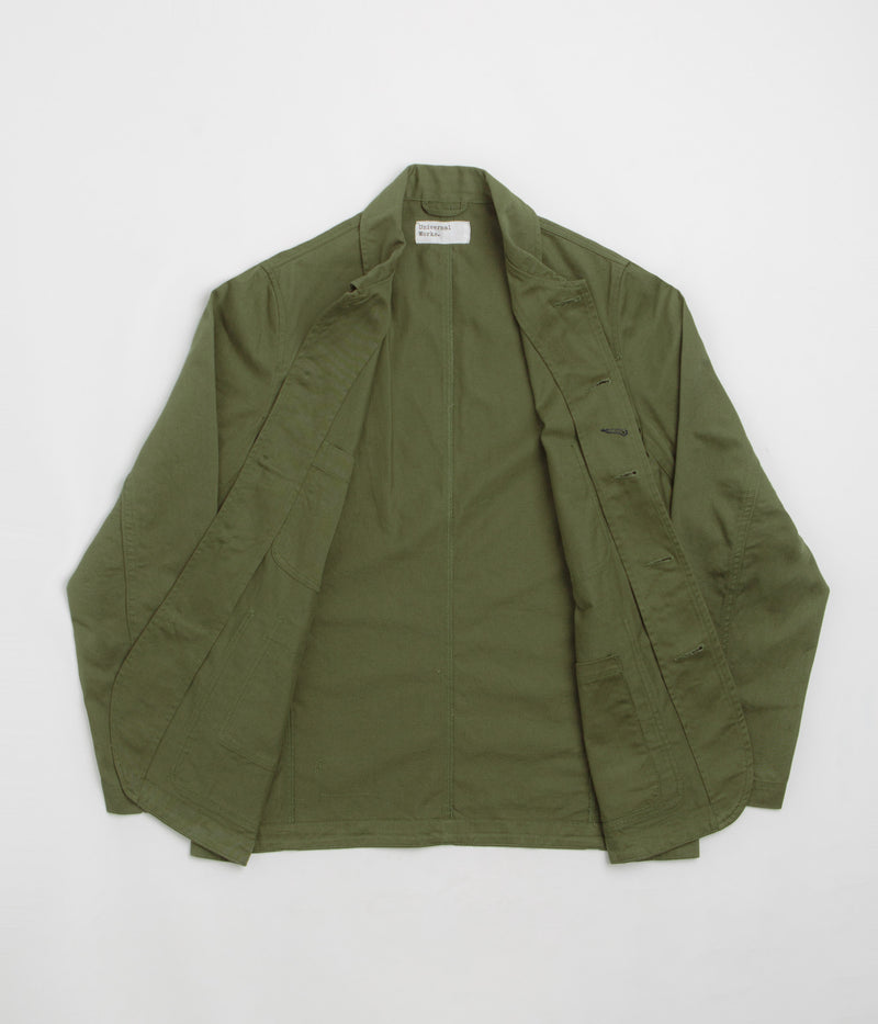 Universal Works Bakers Jacket in Light Olive