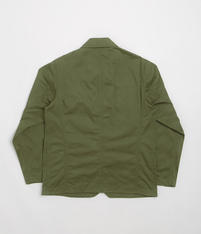 Universal Works Bakers Jacket in Light Olive