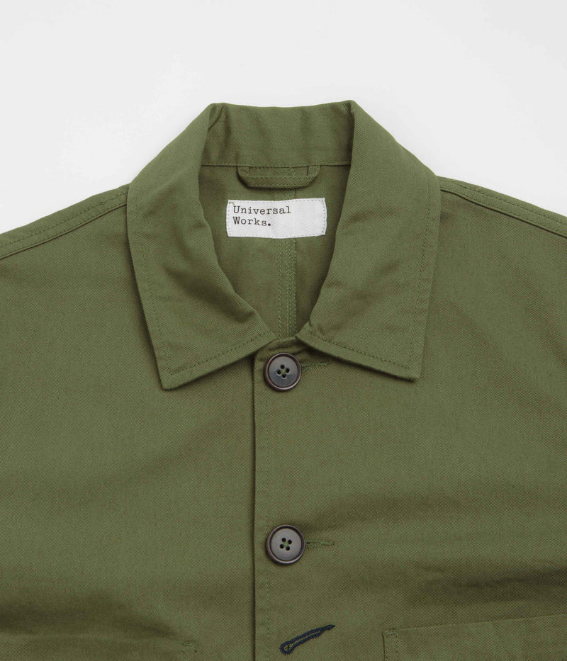 Universal Works Bakers Jacket in Light Olive