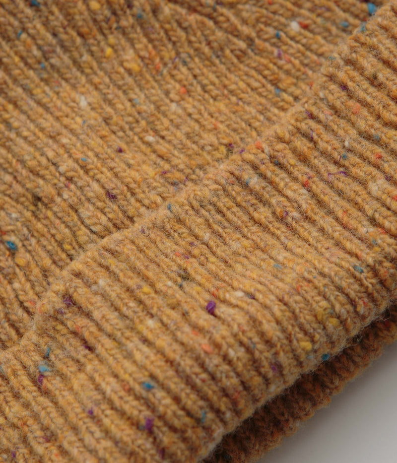Uskees 4003 Speckled Donegal Wool Beanie in Butterscotch