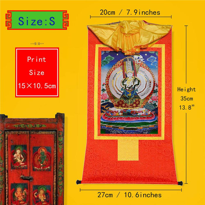Usnisa Sitatapatra-Great White Parasol - Tibetan thangka painting, view 6