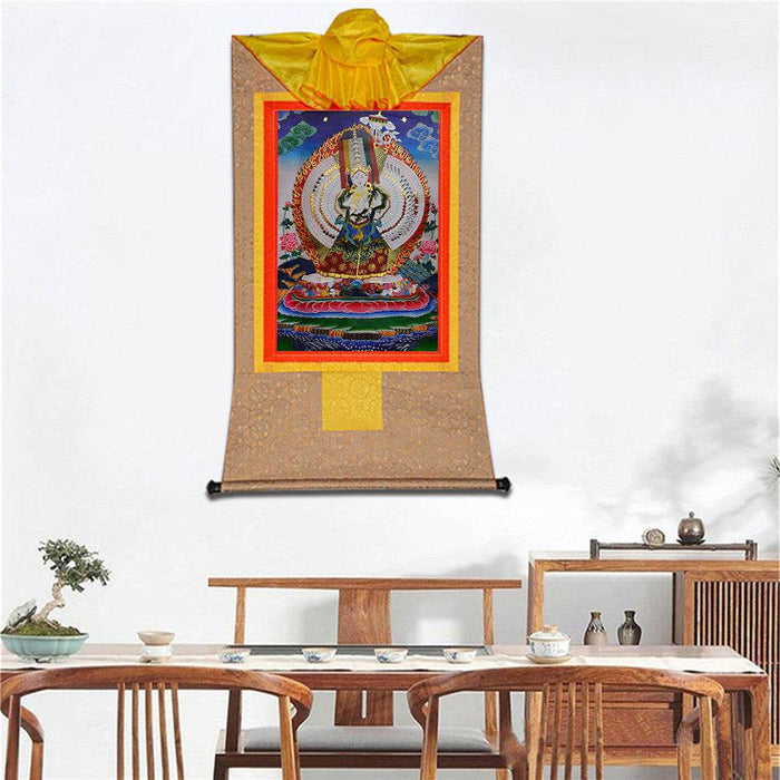 Usnisa Sitatapatra-Great White Parasol - Tibetan thangka painting, view 8
