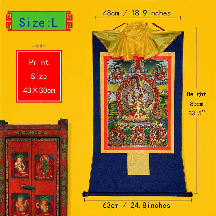 Usnisa Sitatapatra-White Parasol - Tibetan thangka painting, view 4