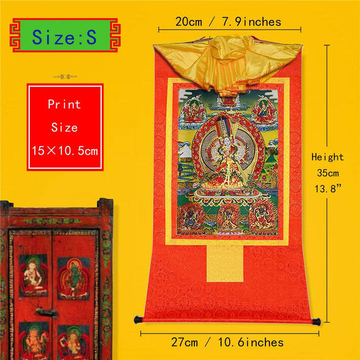 Usnisa Sitatapatra-White Parasol - Tibetan thangka painting, view 6