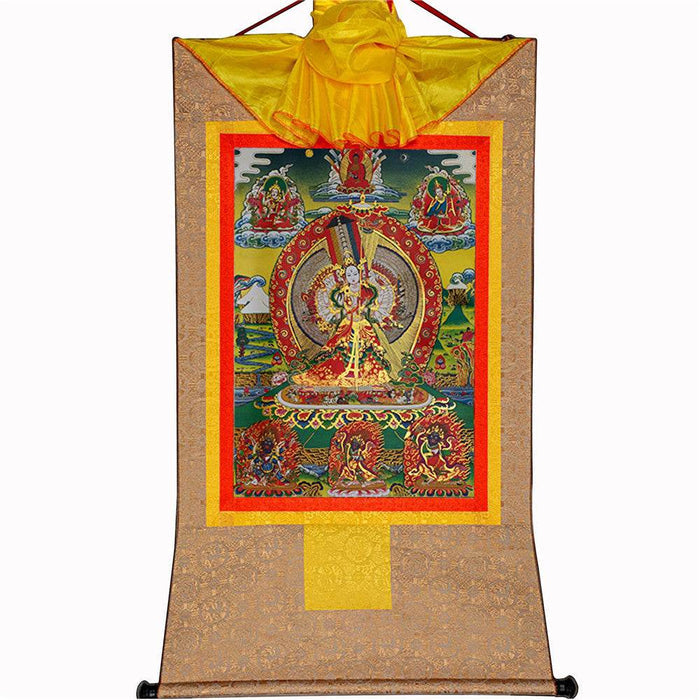 Usnisa Sitatapatra-White Parasol - Tibetan thangka painting, view 7