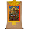 Vaisravana,Buddha of Wealth - Tibetan thangka painting, view 8