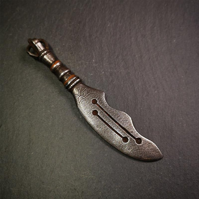 Vajra Knife 6.3" - Tibetan Buddhist vajra, detailed view