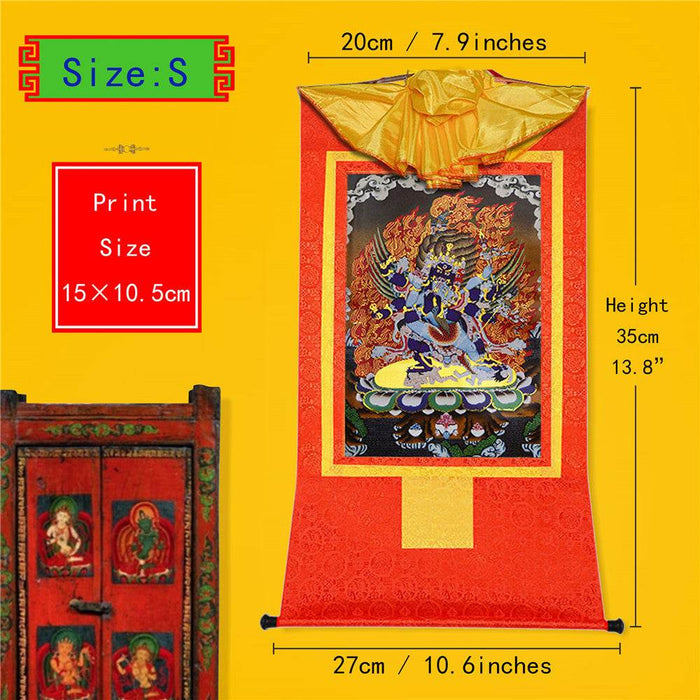 Vajrakilaya-Vajrakumara-Protector Deity - Tibetan thangka painting, view 6