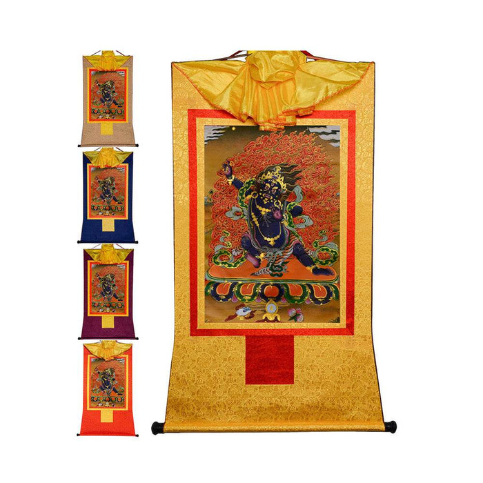 Vajrapani - Tibetan thangka painting, front view