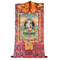 Vajrasattva - Tibetan thangka painting, detailed view