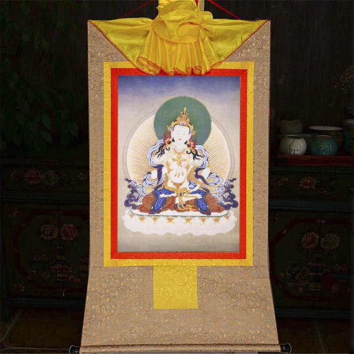 Vajrasattva,Woodblock Thangka Art - Tibetan thangka painting, view 4