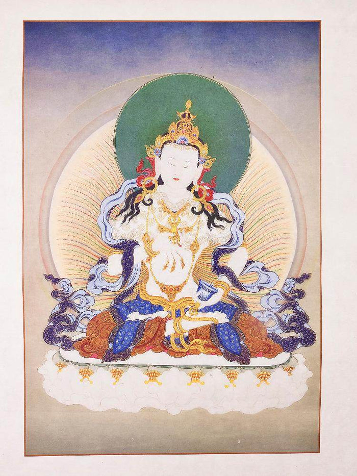 Vajrasattva,Woodblock Thangka Art - Tibetan thangka painting, view 7