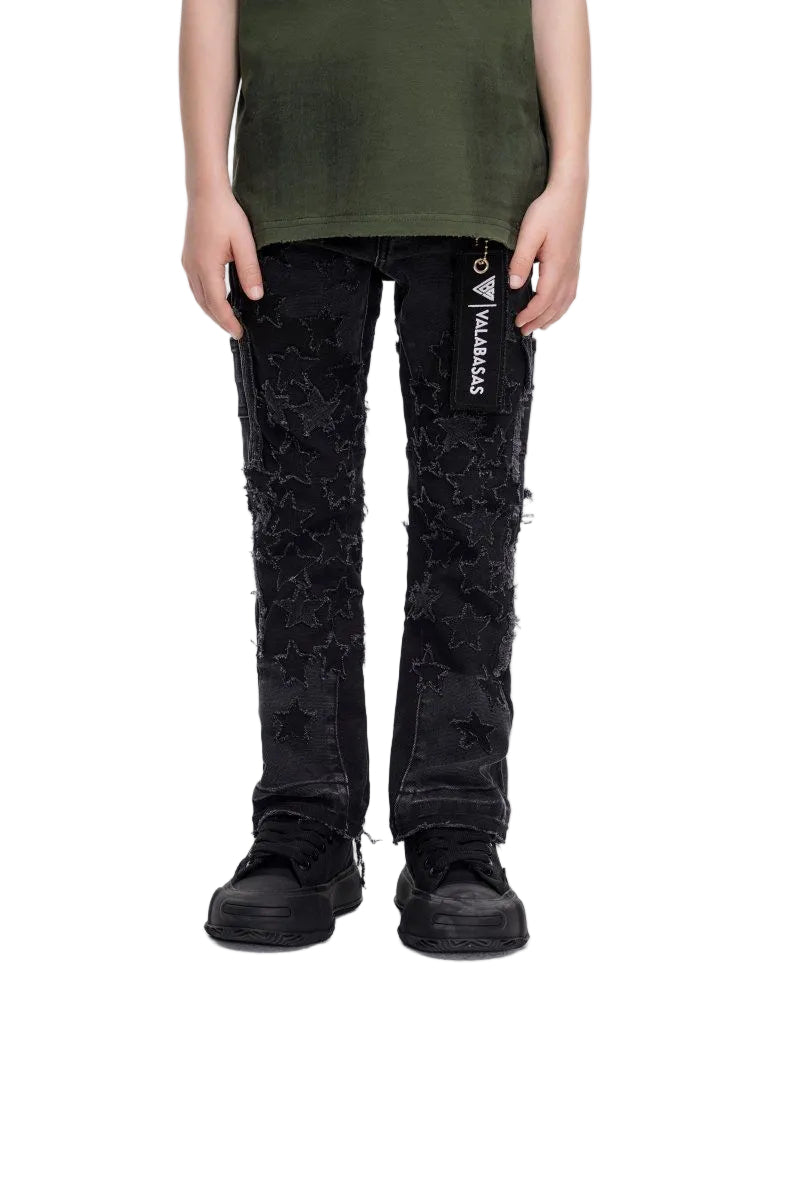 VALABASAS KIDS V-STARS STACKED BLACK