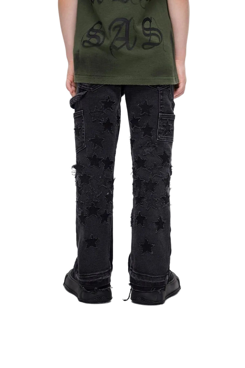 VALABASAS KIDS V-STARS STACKED BLACK