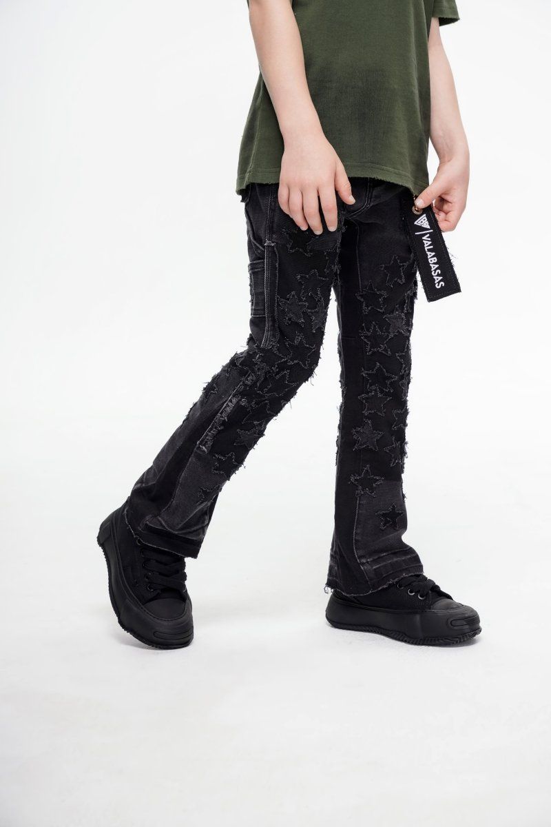 VALABASAS KIDS V-STARS STACKED BLACK
