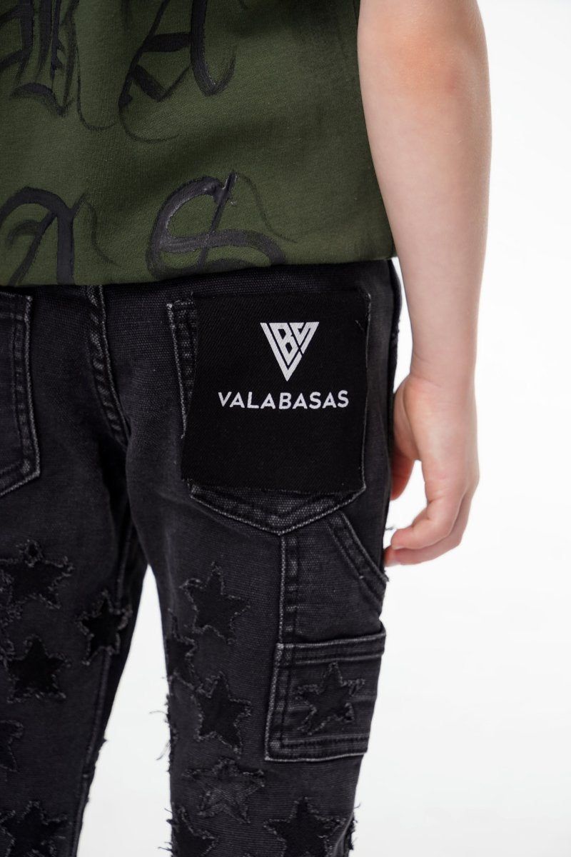 VALABASAS KIDS V-STARS STACKED BLACK