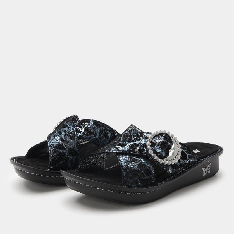 Vanya Moon Shadow Silver Sandal | Alegria Shoes