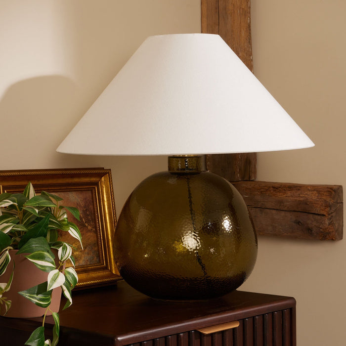 Verde Large Scale Glass Table Lamp - Green/Natural - DUSK