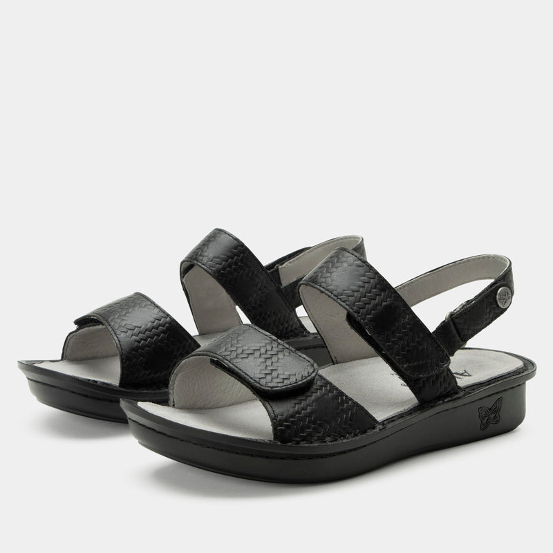 Verona Basketry Black Sandal | Alegria Shoes