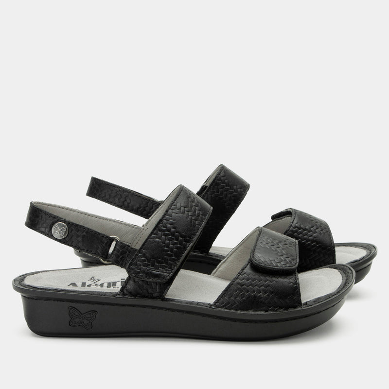 Verona Basketry Black Sandal | Alegria Shoes