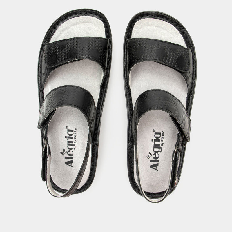 Verona Basketry Black Sandal | Alegria Shoes