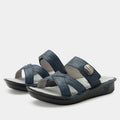Victoriah Basketry Navy Sandal | Alegria Shoes