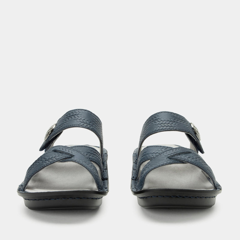 Victoriah Basketry Navy Sandal | Alegria Shoes