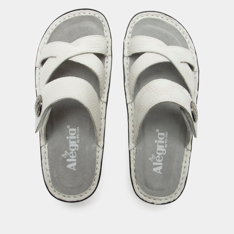 Victoriah Basketry White Sandal | Alegria Shoes