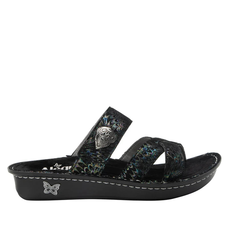 Victoriah Lustrous with crisscross detail and adjustable strap slide on sandal on mini outsole - VIC-7416_S3