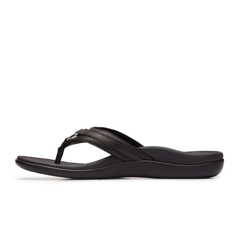 Vionic Aloe Sandal (Women) - Black Nappa Leather Sandal - Thong - The Heel Shoe Fitters