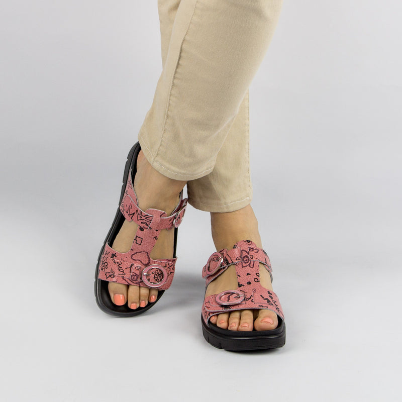 Vita Red Scribble Sandal | Alegria Shoes