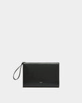 Vogel Clutch in Black Nylon and Recycled Leather