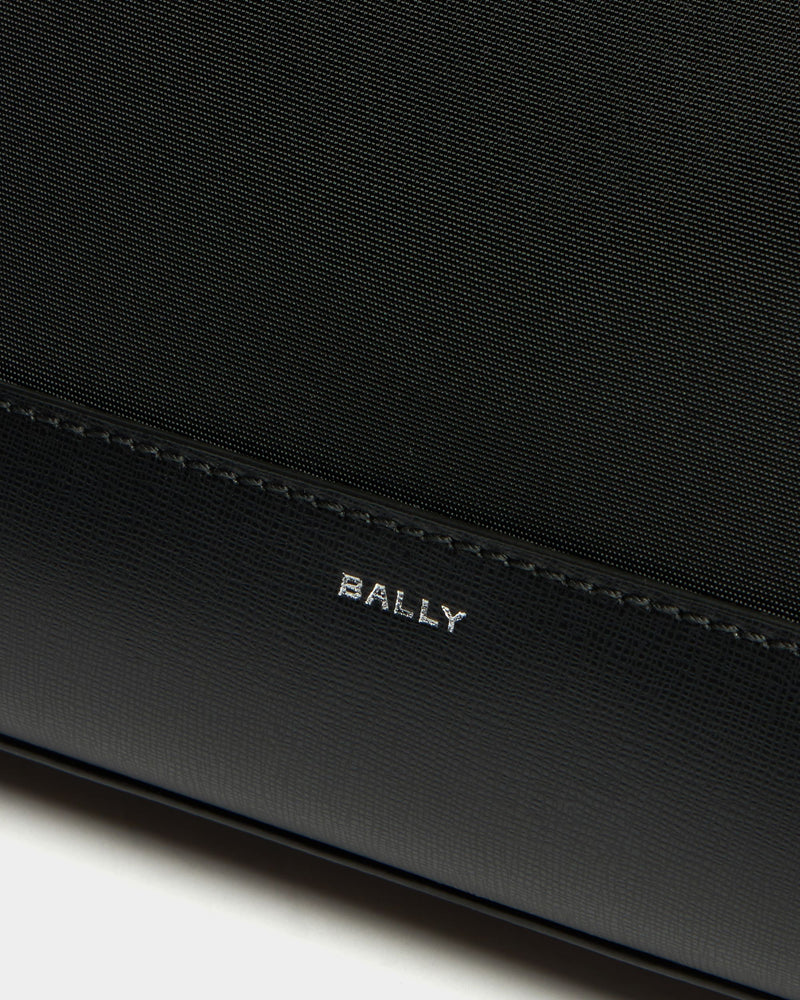 Vogel Clutch in Black Nylon and Recycled Leather