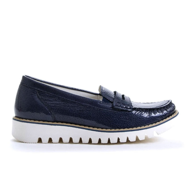 Waldlaufer Lyla 926504 Slip On Loafer (Women) - Patent Navy Dress-Casual - Loafers - The Heel Shoe Fitters