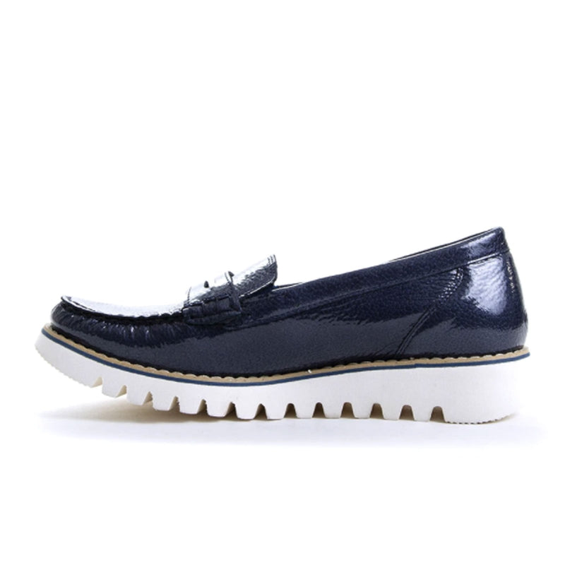 Waldlaufer Lyla 926504 Slip On Loafer (Women) - Patent Navy Dress-Casual - Loafers - The Heel Shoe Fitters