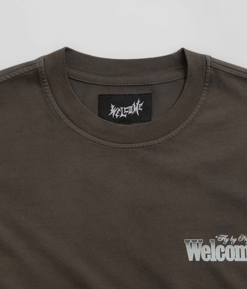 Welcome Fly By Night Enzyme Washed Knit T-Shirt in Wren