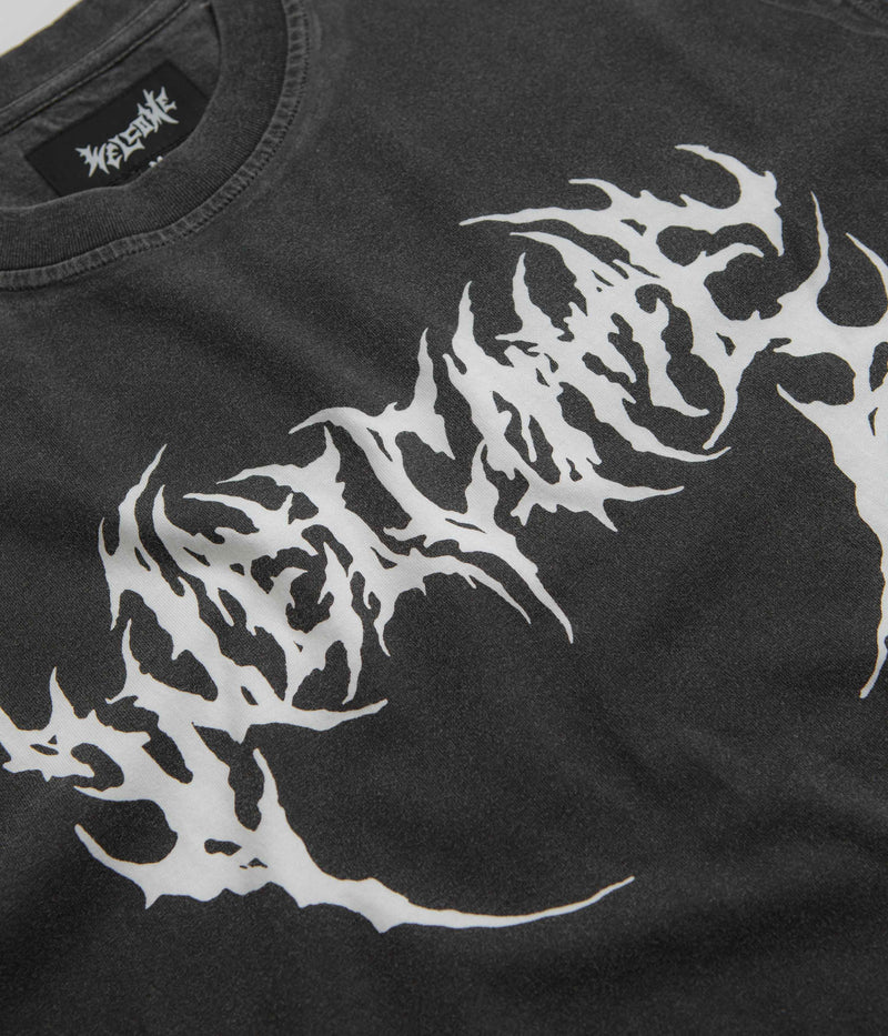 Welcome Mask Overprint Knit T-Shirt in Black and White
