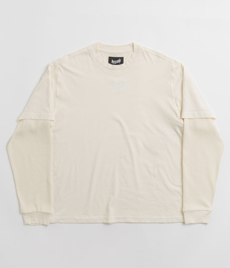 Welcome Shard Layered Knit Long Sleeve T-Shirt in Bone