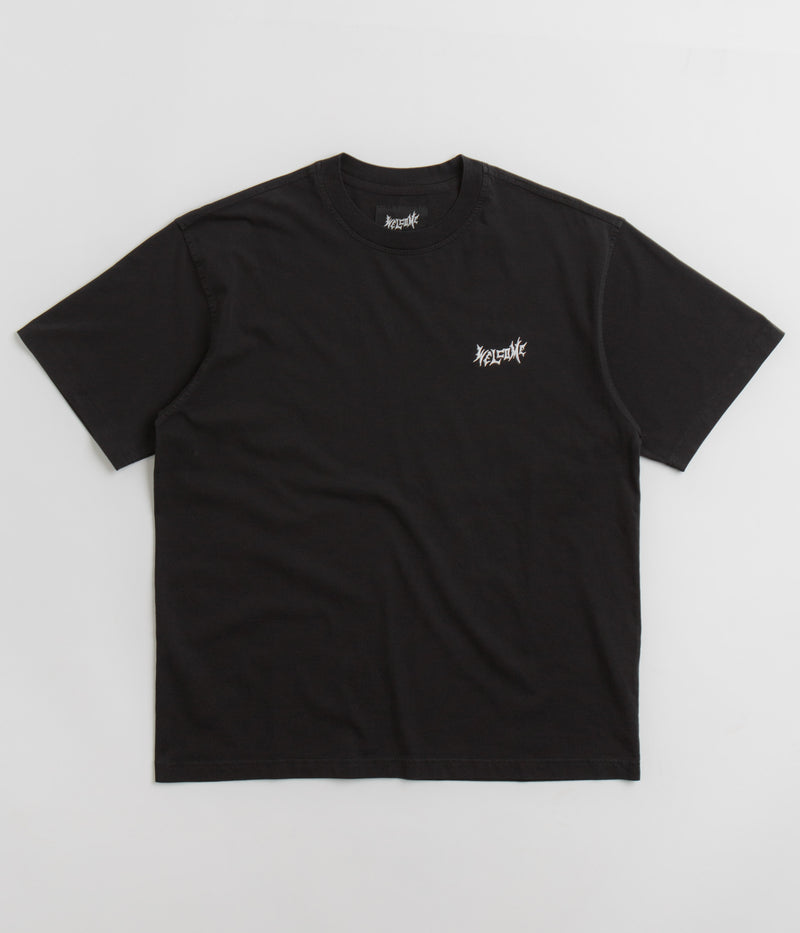 Welcome Vamp Core Garment Dyed Knit T-Shirt in Black