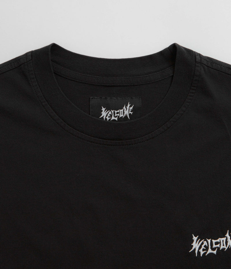 Welcome Vamp Core Garment Dyed Knit T-Shirt in Black