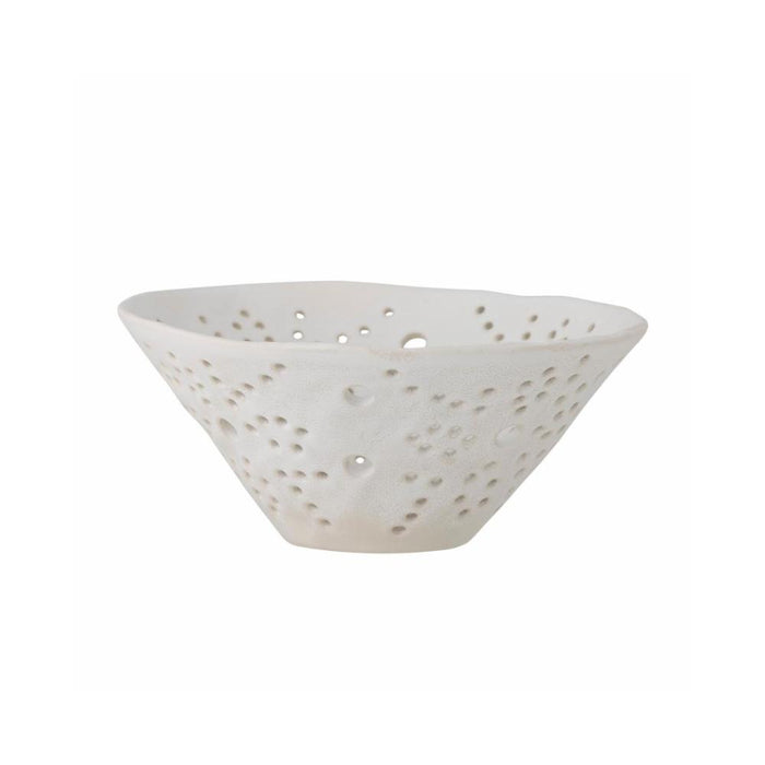 White Stoneware Decorative Bowl