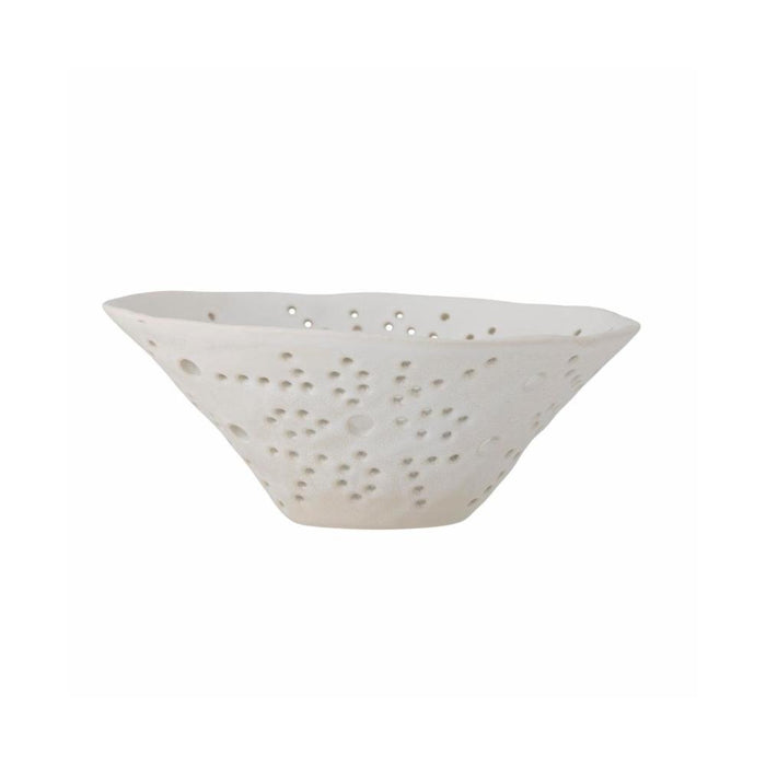 White Stoneware Decorative Bowl